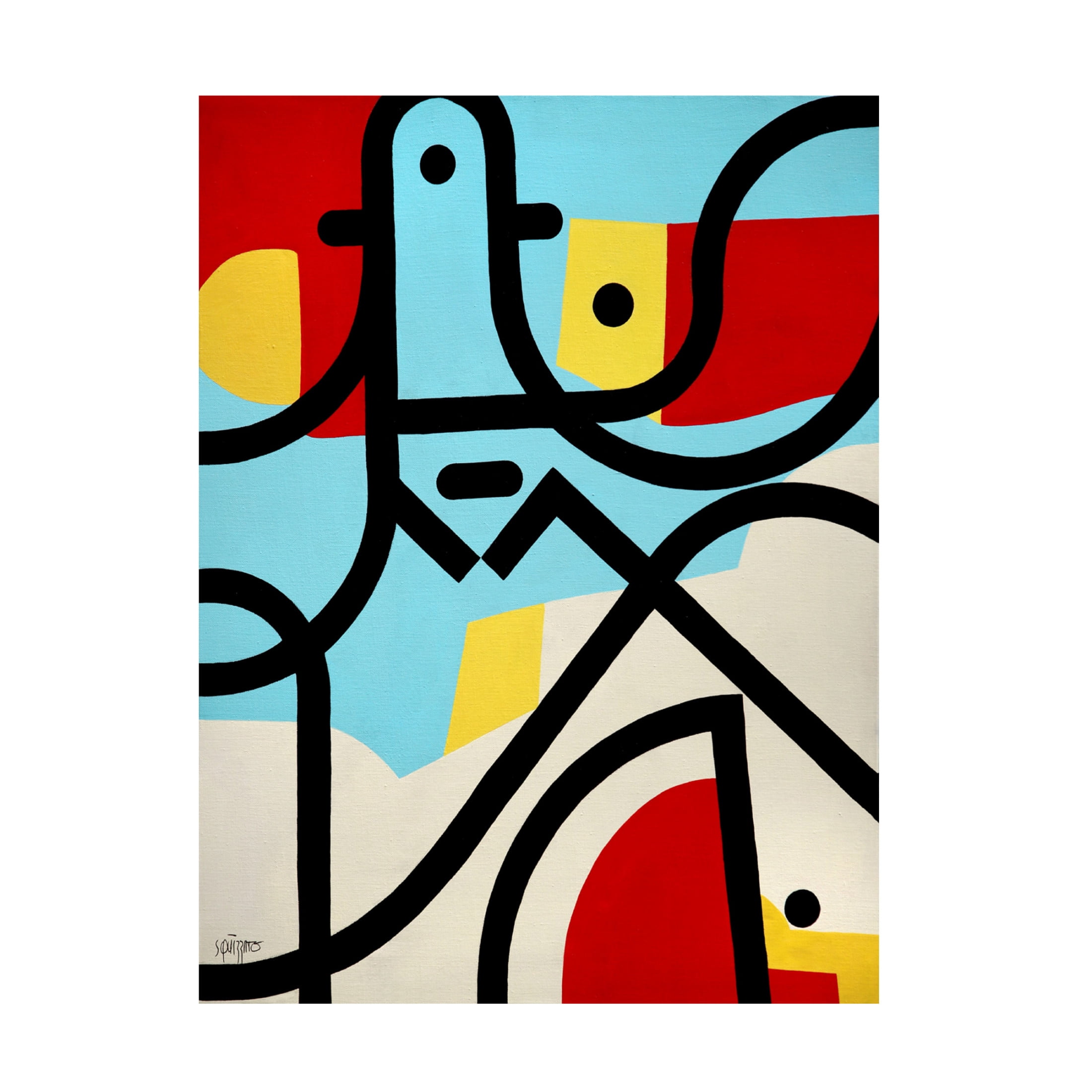 Canvas Wall Art - Antony Squizzato 'Johnny B' Wall Art for Living Room, Bedroom, or Office Décor by Trademark Fine Art - 35 x 47 Inches