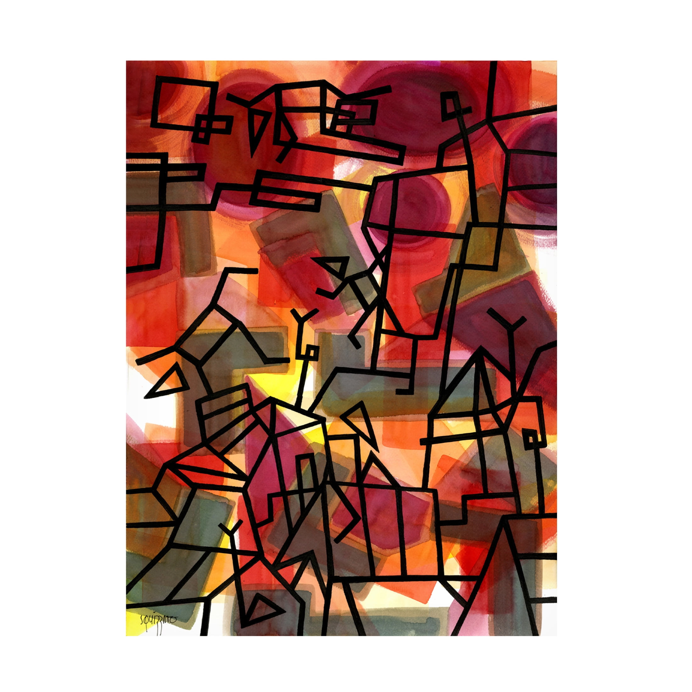 Canvas Wall Art - Antony Squizzato 'Kaboom' Wall Art for Living Room, Bedroom, or Office Décor by Trademark Fine Art - 18 x 24 Inches