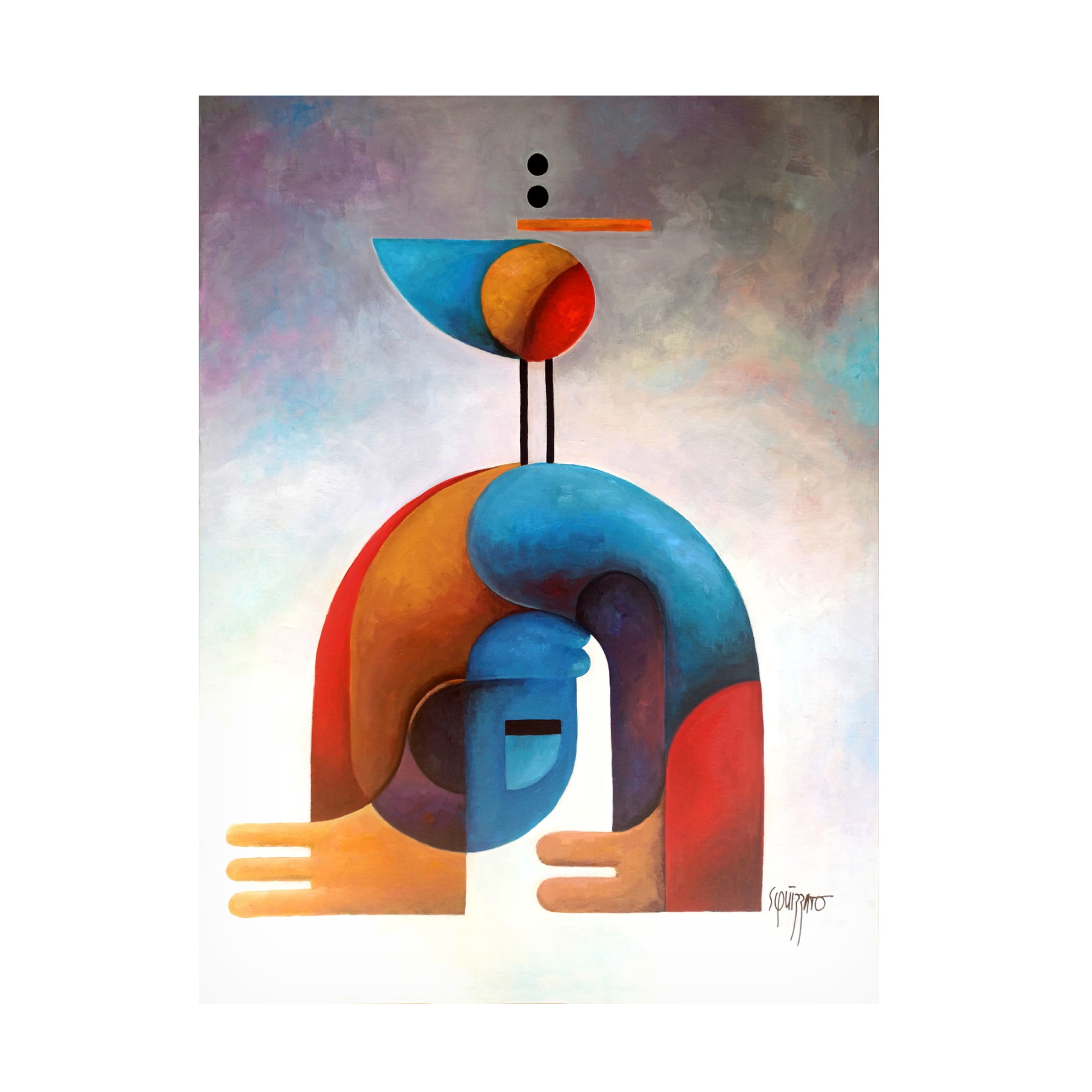 Canvas Wall Art - Antony Squizzato 'Yogi Bird' Wall Art for Living Room, Bedroom, or Office Décor by Trademark Fine Art - 24 x 32 Inches