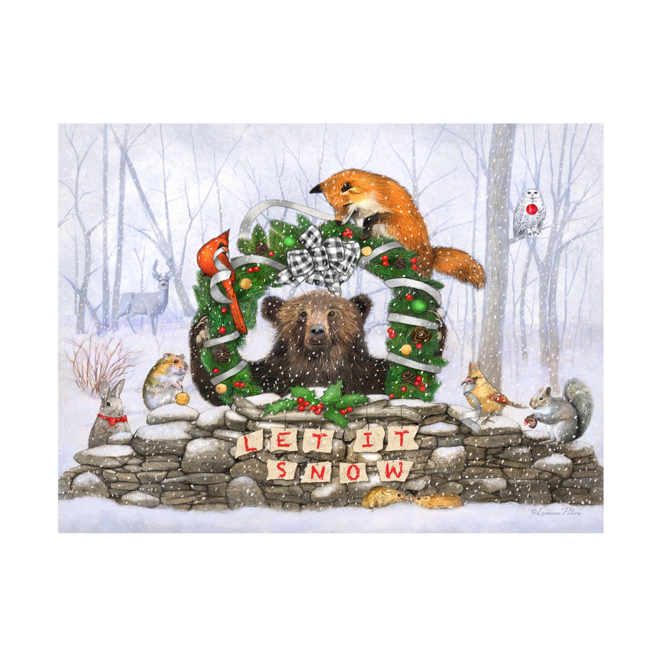 Canvas Wall Art - Art and a Little Magic 'Let It Snow' Wall Art for Living Room, Bedroom, or Office Décor by Trademark Fine Art - 47 x 35 Inches