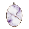 thumbnail image 1 of Canvas Wall Art Artistic Marble Royal Purple Glitter Gold Oval Framed Canvas Prints Vintage Wall Hanging Decor for Home Office Decorations 8.6"x11.4", 1 of 7