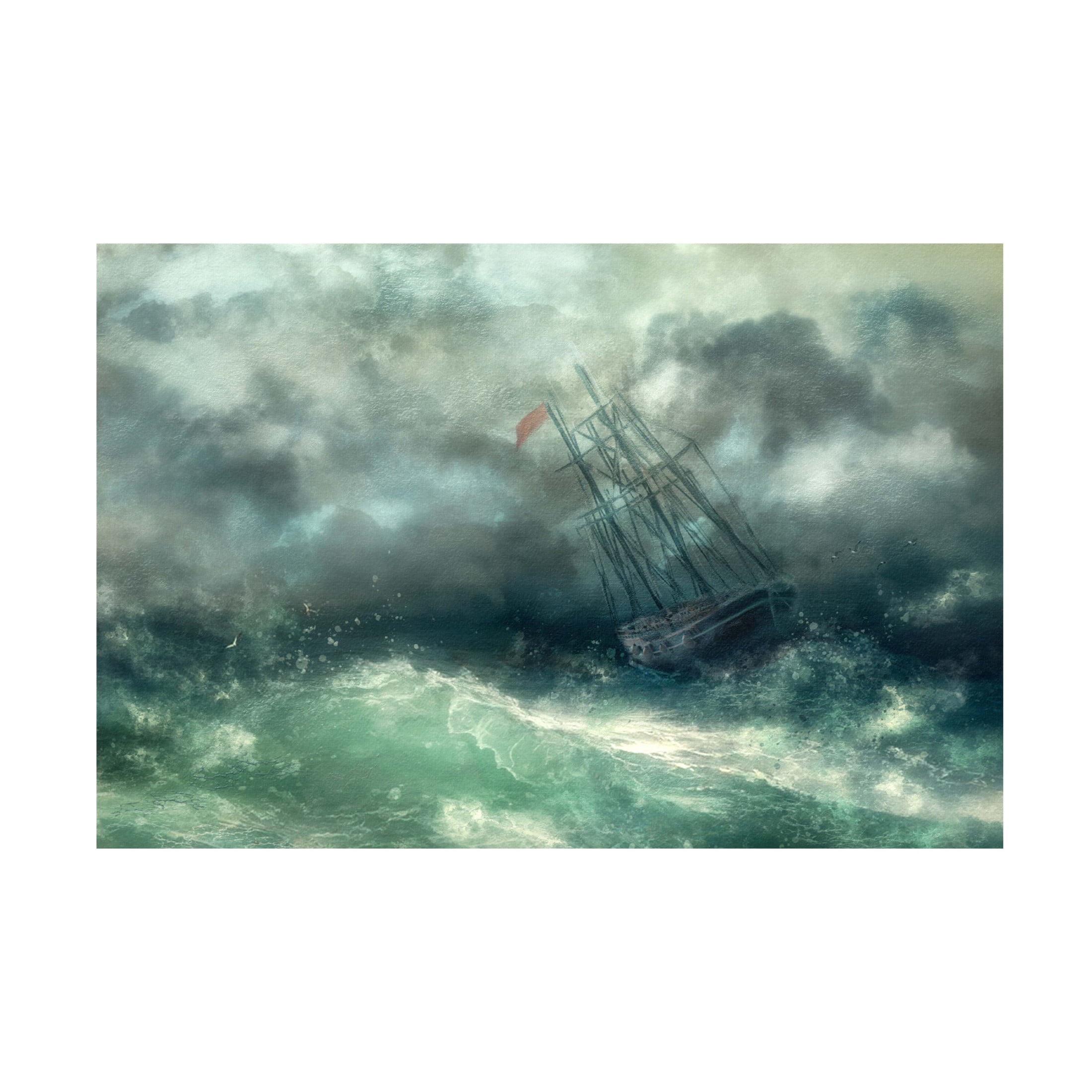 Canvas Wall Art - Arun Mohanraj 'A Struggle In Stormy Seas' Wall Art for Living Room, Bedroom, or Office Décor by Trademark Fine Art - 19 x 12 Inches
