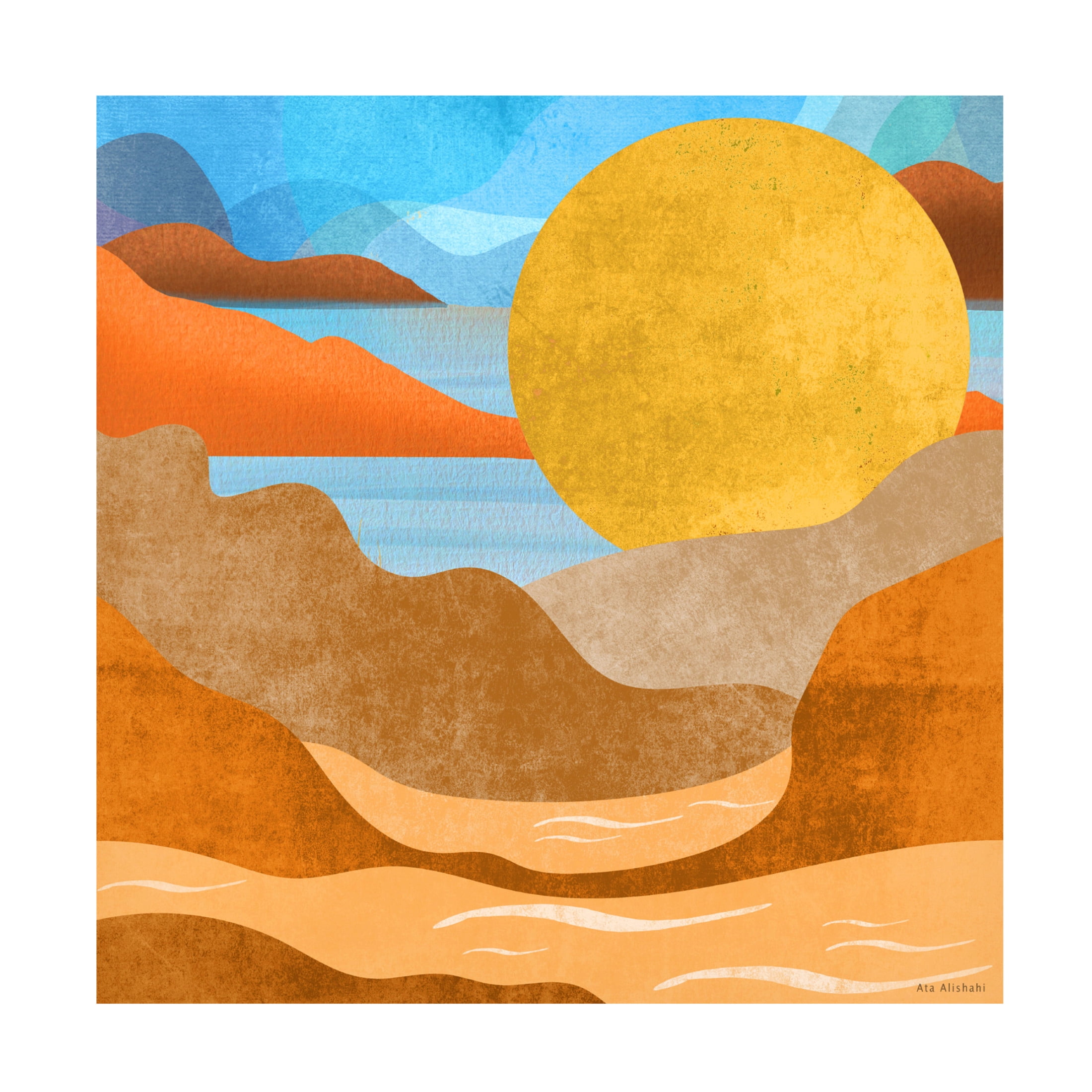 Canvas Wall Art - Ata Alishahi 'Far Far Away' Wall Art for Living Room, Bedroom, or Office Décor by Trademark Fine Art - 18 x 18 Inches