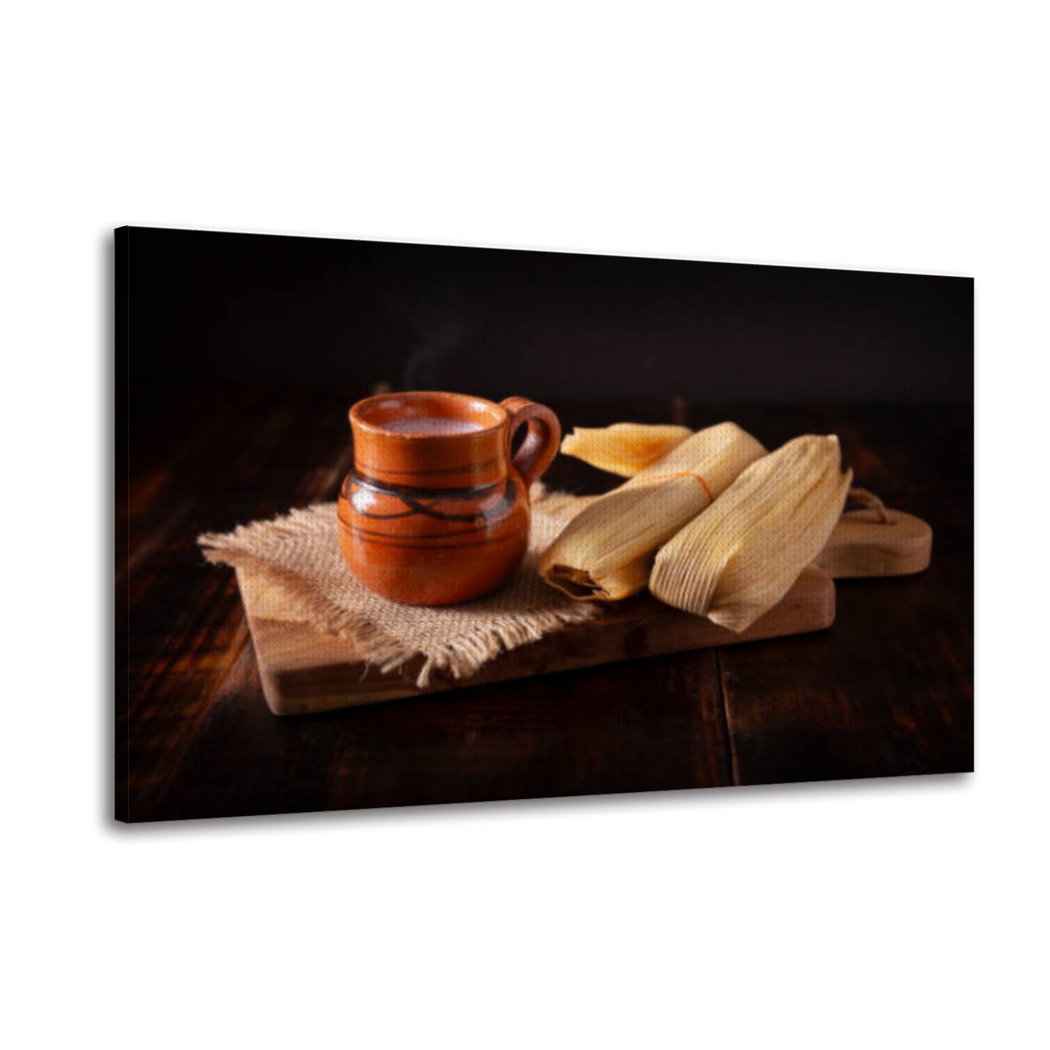 Canvas Wall Art Atole Tamales dark mexican food Wall Decor for Living ...