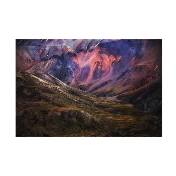 Canvas Wall Art - Atul Chopra 'Mountain Sunset' Wall Art for Living Room, Bedroom, or Office Décor by Trademark Fine Art - 47 x 30 Inches