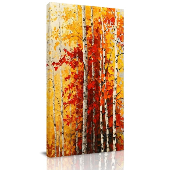 Canvas Wall Art, Autumn Yellow Leaves Framed Canvas Prints for Living Room Bedroom, Fall Natural Forest Branch Watercolor Gallery Wrapped Wall Decor for Home Office, Gifts, 40"x60" Ship Next Day