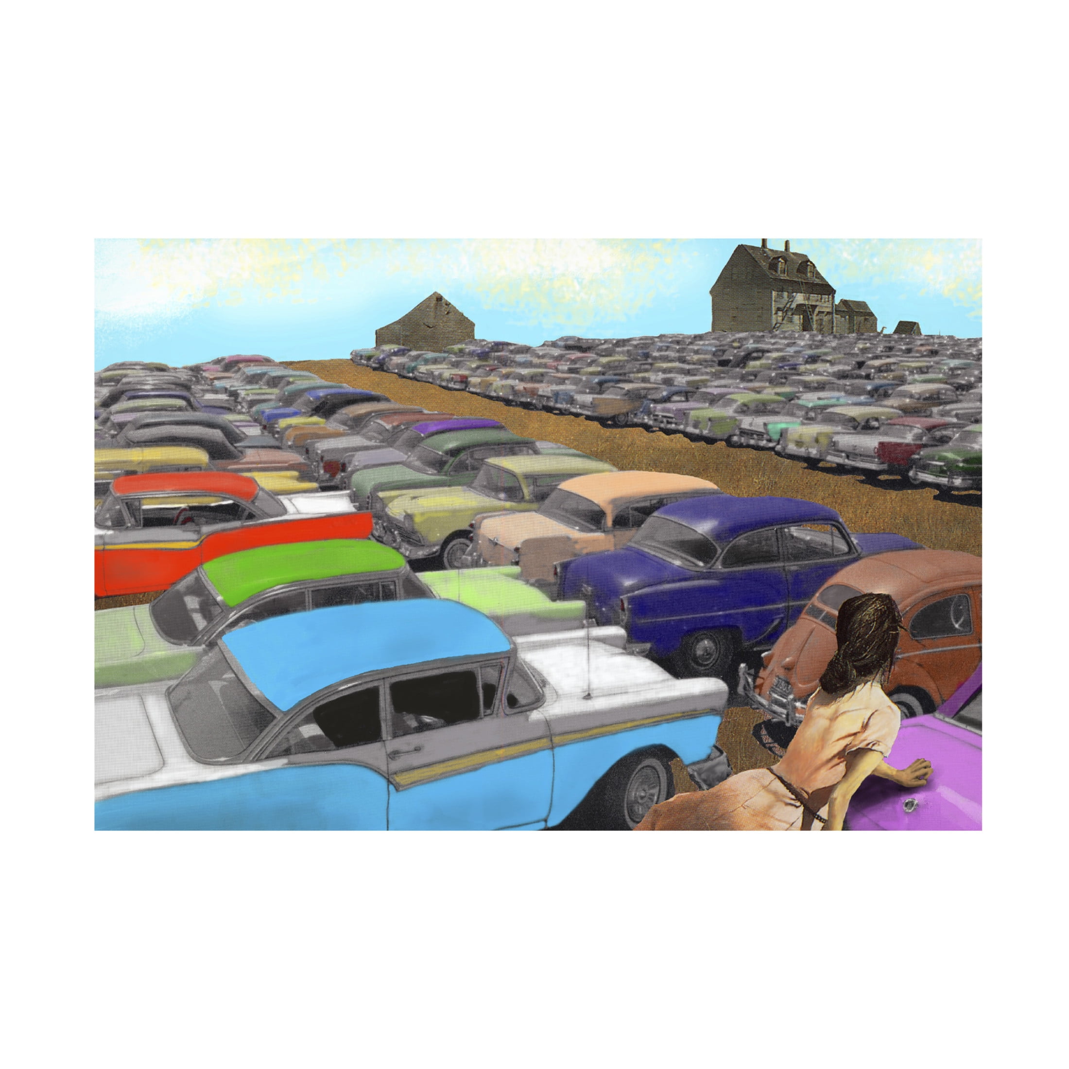 Canvas Wall Art - Barry Kite 'Christinas Parking Space' Wall Art for Living Room, Bedroom, or Office Décor by Trademark Fine Art - 19 x 12 Inches