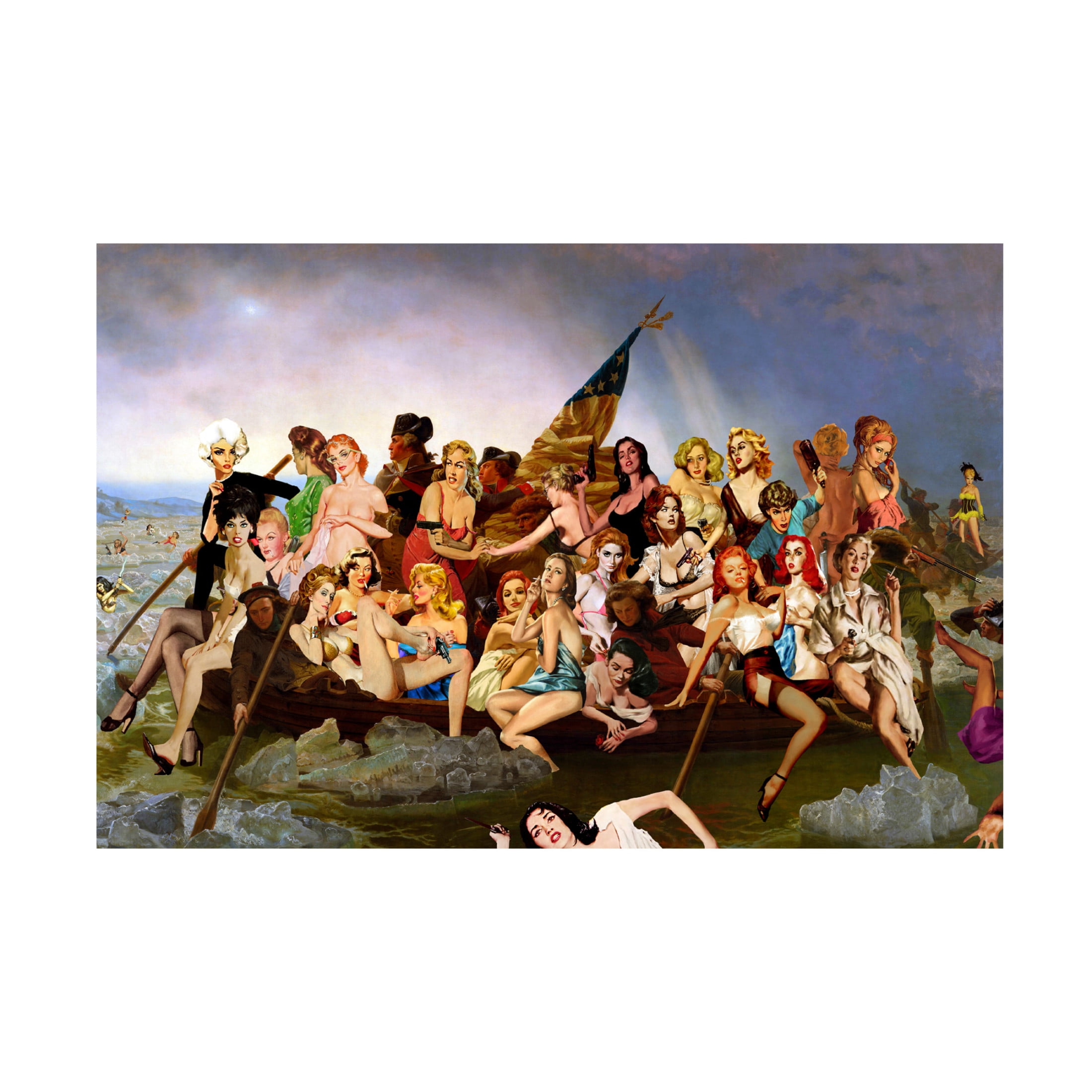 Canvas Wall Art - Barry Kite 'Dangerous Women Crossing the Delaware' Wall Art for Living Room, Bedroom, or Office Décor by Trademark Fine Art - 32 x 22 Inches