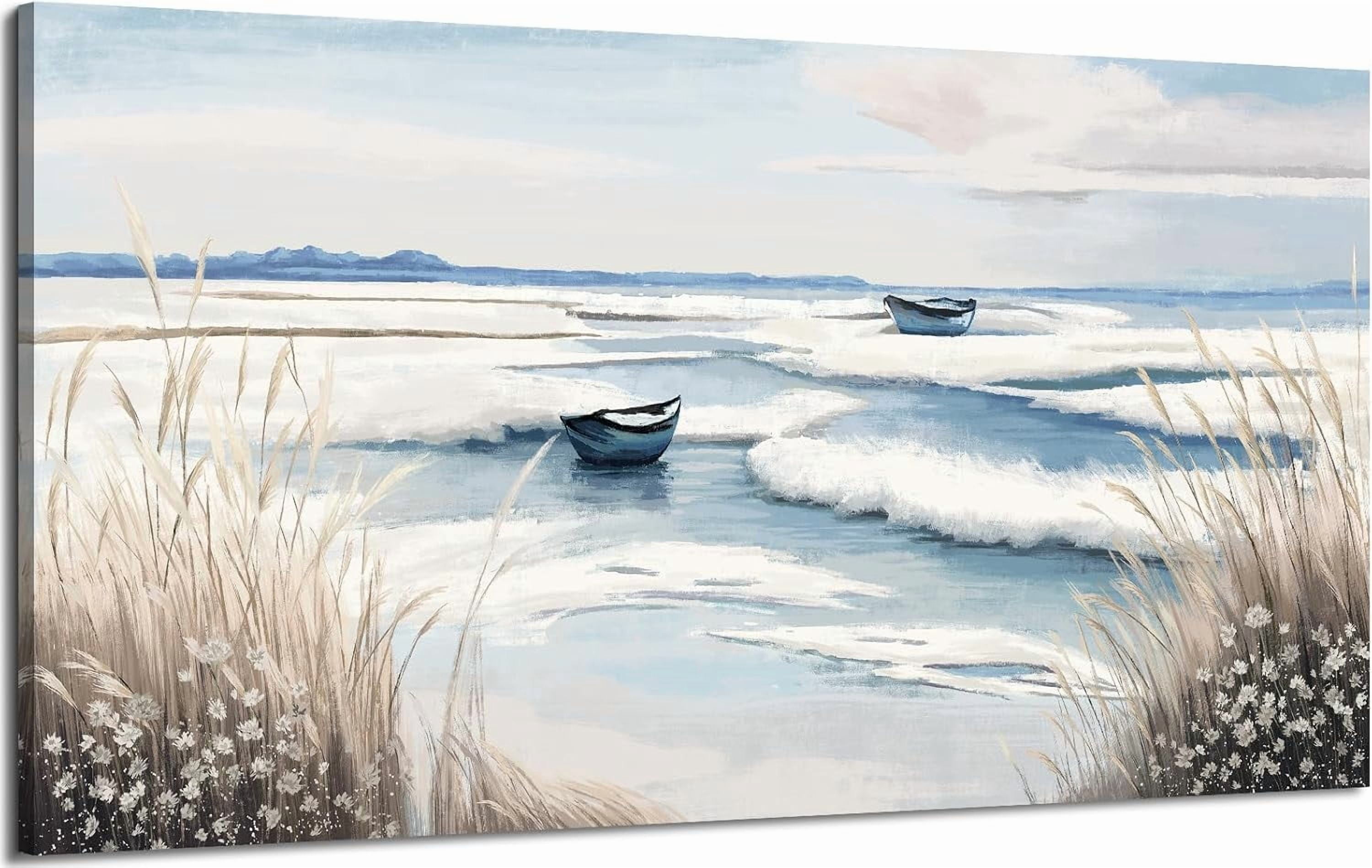 Canvas Wall Art Beach Décor Wall Picture Rustic Coastal Sand Canvas ...