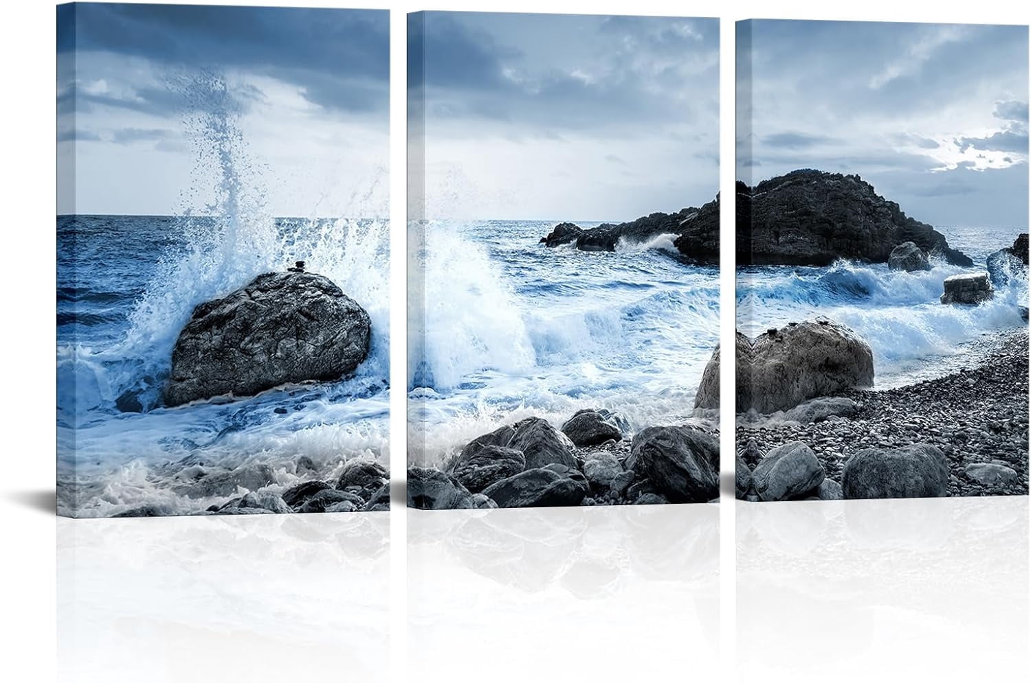 Canvas Wall Art Beach Ocean Sea Wave Pictures Prints Modern Home ...