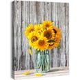 thumbnail image 1 of Canvas Wall Art for Bedroom Wall Decor Yellow Sunflower Theme Wall Art Modern Flower Pictures Wall Decor for Bathroom Decor Country Wall Art Framed Artwork for Office Home Wall Decoration Size 12x16, 1 of 6