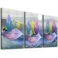 thumbnail image 1 of Canvas Wall Art For Bedroom Wall Decorations For Living Room Modern Girl''S Room Wall Decor Bathroom Poster Painting Abstract Leaves Wall Pictures Office Art Kitchen Home Decor Artwork 3 Piece Set, 1 of 6