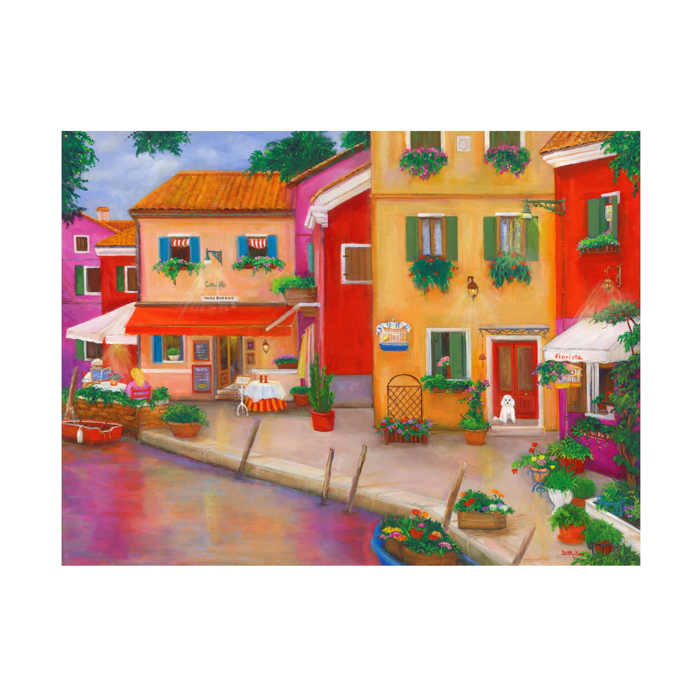 Canvas Wall Art - Betty Lou 'Burano Canal' Wall Art for Living Room, Bedroom, or Office DÃ©cor by Trademark Fine Art - 19 x 14 Inches