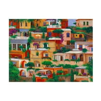 Canvas Wall Art - Betty Lou 'Italian Hillside Village' Wall Art for Living Room, Bedroom, or Office Décor by Trademark Fine Art - 19 x 14 Inches