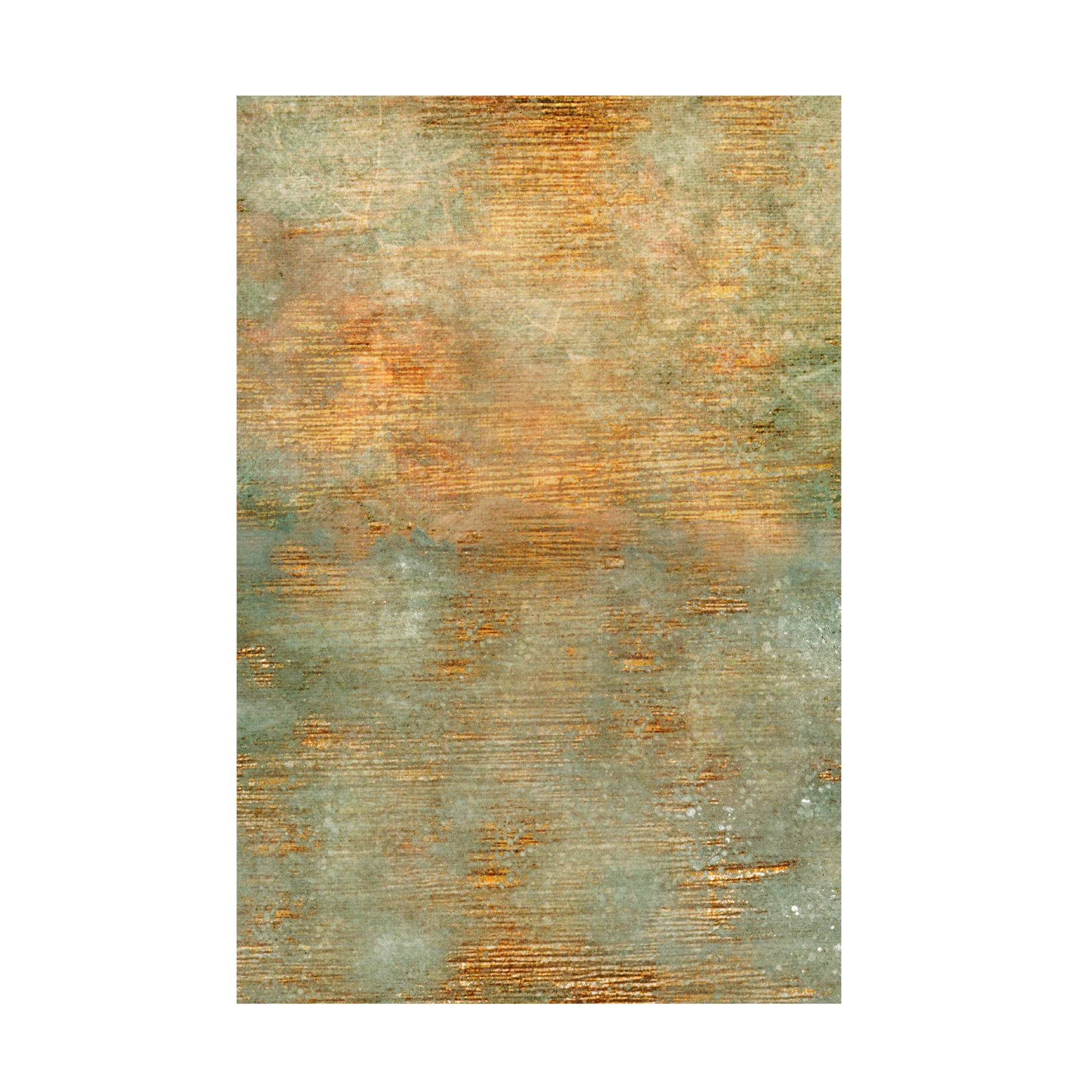 Canvas Wall Art - Bilge Paksoylu 'Abstract Green Gold Art' Wall Art for Living Room, Bedroom, or Office Décor by Trademark Fine Art - 12 x 19 Inches