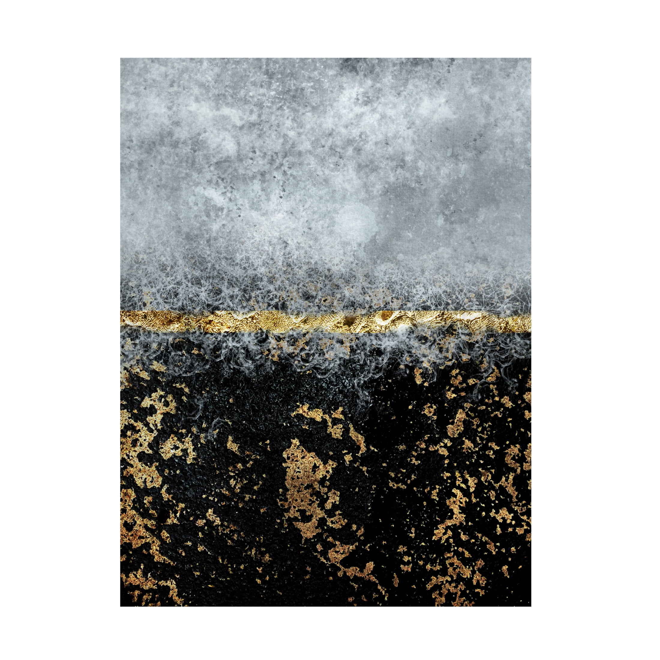 Canvas Wall Art - Bilge Paksoylu 'Gold Black Abstract' Wall Art for Living Room, Bedroom, or Office Décor by Trademark Fine Art - 35 x 47 Inches