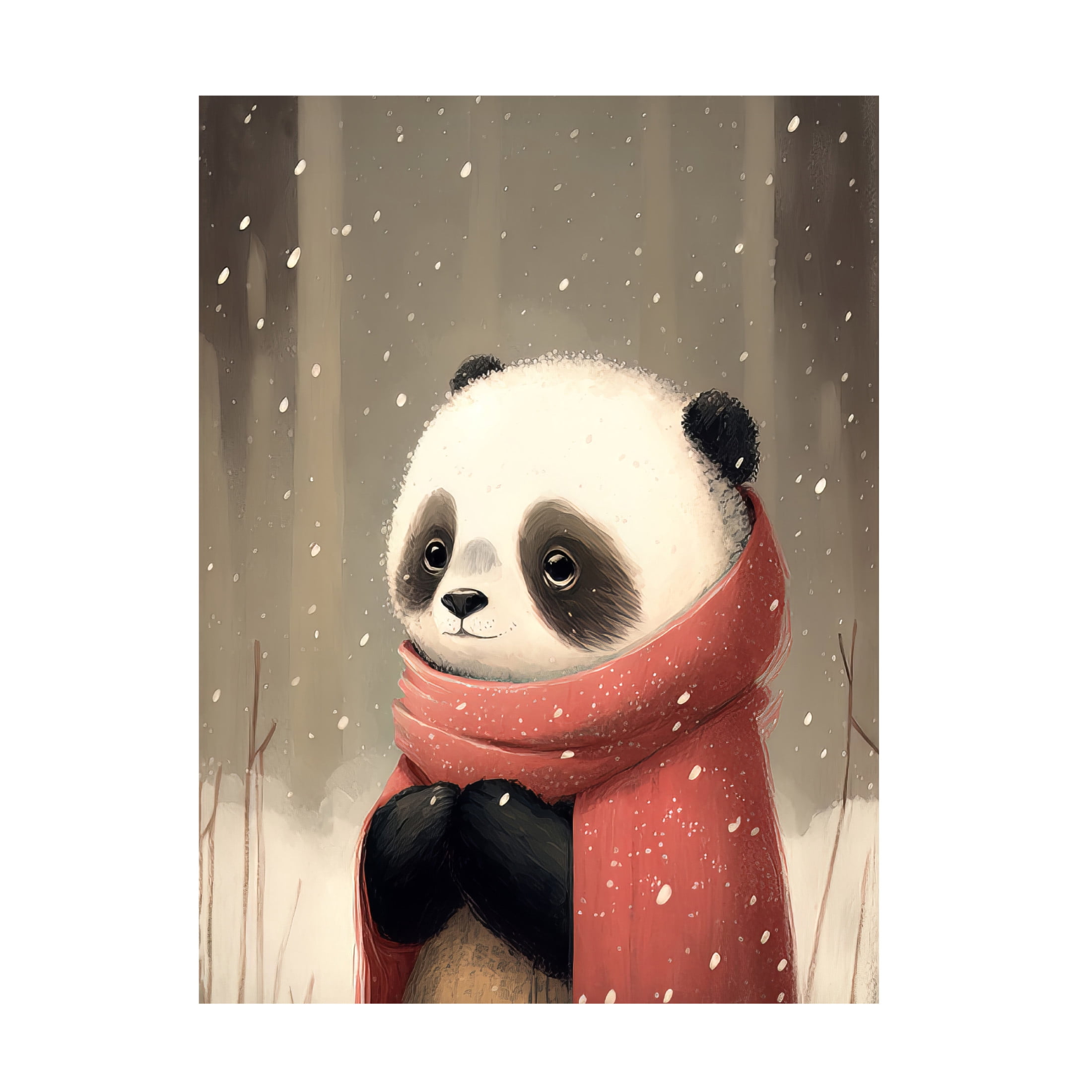 Canvas Wall Art - Bilge Paksoylu 'Panda 2' Wall Art for Living Room, Bedroom, or Office Décor by Trademark Fine Art - 24 x 32 Inches