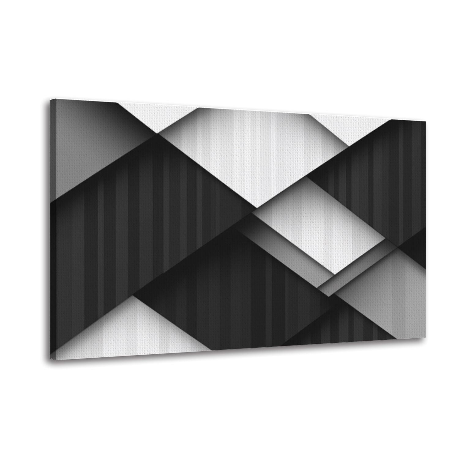 Canvas Wall Art Black And White Geometric Hexagon Decorative Paintings