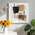 thumbnail image 1 of Canvas Wall Art Black Beige Color Block Canvas Art Print Abstract Modern Boho Pictures Wall Decor for Living Room Bedroom Artwork Decorations Stretched Framed Ready to Hang 10"x10", 1 of 9