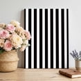 thumbnail image 1 of Canvas Wall Art Black and Canvas Art Print White Stripe Pictures Wall Decor for Living Room Bedroom Artwork Decorations Stretched Framed Ready to Hang 8"x12", 1 of 9