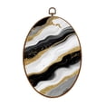 thumbnail image 1 of Canvas Wall Art Black Gold White Abstract Wall Art Black Gold Marble Gold Foil Marble Oval Framed Canvas Prints Vintage Wall Hanging Decor for Home Office Decorations 8.6"x11.4", 1 of 7