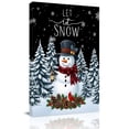 thumbnail image 1 of Canvas Wall Art, Black Snowman Christmas Framed Canvas Prints for Kitchen Bedroom, Xmas Pinecone Tree Snowflake Small Gallery Wrapped Wall Decor for Home Office, Gifts, 8"x12" Ship Next Day, 1 of 9
