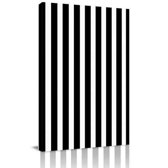 Canvas Wall Art, Black Striped Framed Canvas Prints for Bedroom Bathroom, Modern Farmhouse Black and White Stripes Gallery Wrapped Wall Decor for Home Office, Gifts, 11"x14" Ship Next Day