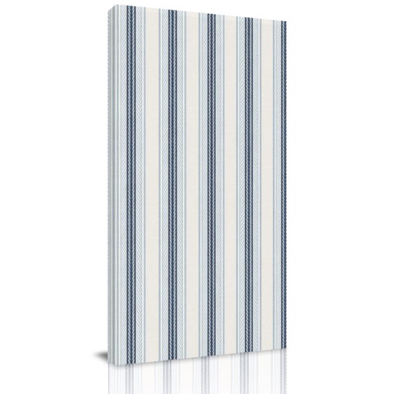 Canvas Wall Art, Blue Beige Framed Canvas Prints for Hallway Bedroom, Modern Abstract Gradient Vertical Stripes Oversized Gallery Wrapped Wall Decor for Home Office, Gifts, 24"x48" Ship Next Day