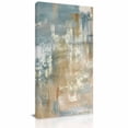 thumbnail image 1 of Canvas Wall Art, Blue Brown Framed Canvas Prints for Bedroom Dining Room, Vintage Modern Oil Painting Art Abstract Oversized Gallery Wrapped Wall Decor for Home Office, Gifts, 20"x40" Ship Next Day, 1 of 9