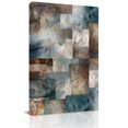 thumbnail image 1 of Canvas Wall Art, Blue Brown Geometric Framed Canvas Prints for Bedroom Dining Room, Modern Ombre Abstract Art Large Gallery Wrapped Wall Decor for Home Office, Gifts, 20"x24" Ship Next Day, 1 of 9