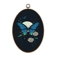 thumbnail image 1 of Canvas Wall Art Blue Butterfly Boho Floral Botanical Moon Phase Aesthetic Teal Snakes Oval Framed Canvas Prints Vintage Wall Hanging Decor for Home Office Nursery Family Gift 8.6"x11.4", 1 of 7