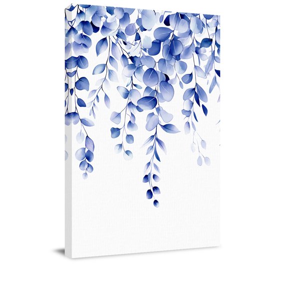 Canvas Wall Art, Blue Eucalyptus Framed Canvas Prints for Hallway Living Room, Botanical Plant Rustic Succulent Branch Gallery Wrapped Wall Decor for Home Office, Gifts, 20"x30" Ship Next Day