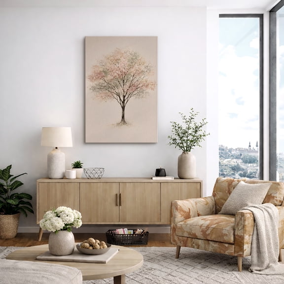 Canvas Wall Art Blush Blossom Tree Print for Living Room Decoration - 32x48