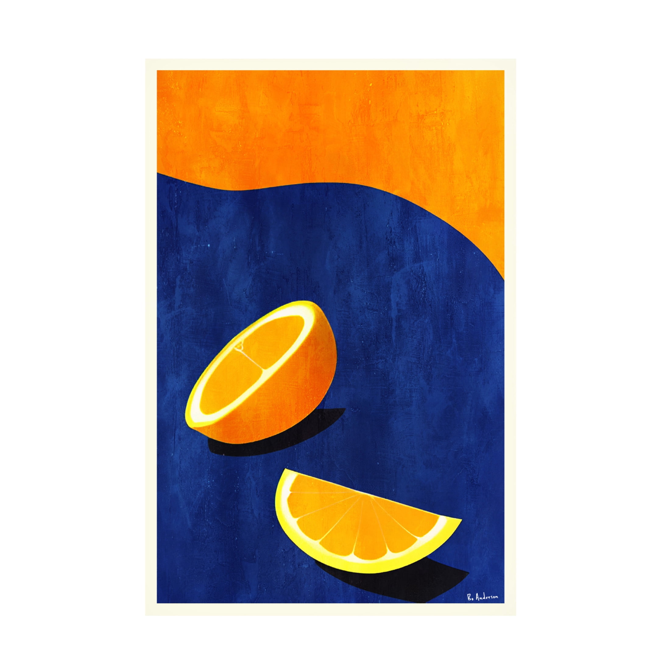 Canvas Wall Art - Bo Anderson 'Petit DeiJeuner, Deux Oranges' Wall Art for Living Room, Bedroom, or Office D?cor by Trademark Fine Art - 12 x 19 Inches