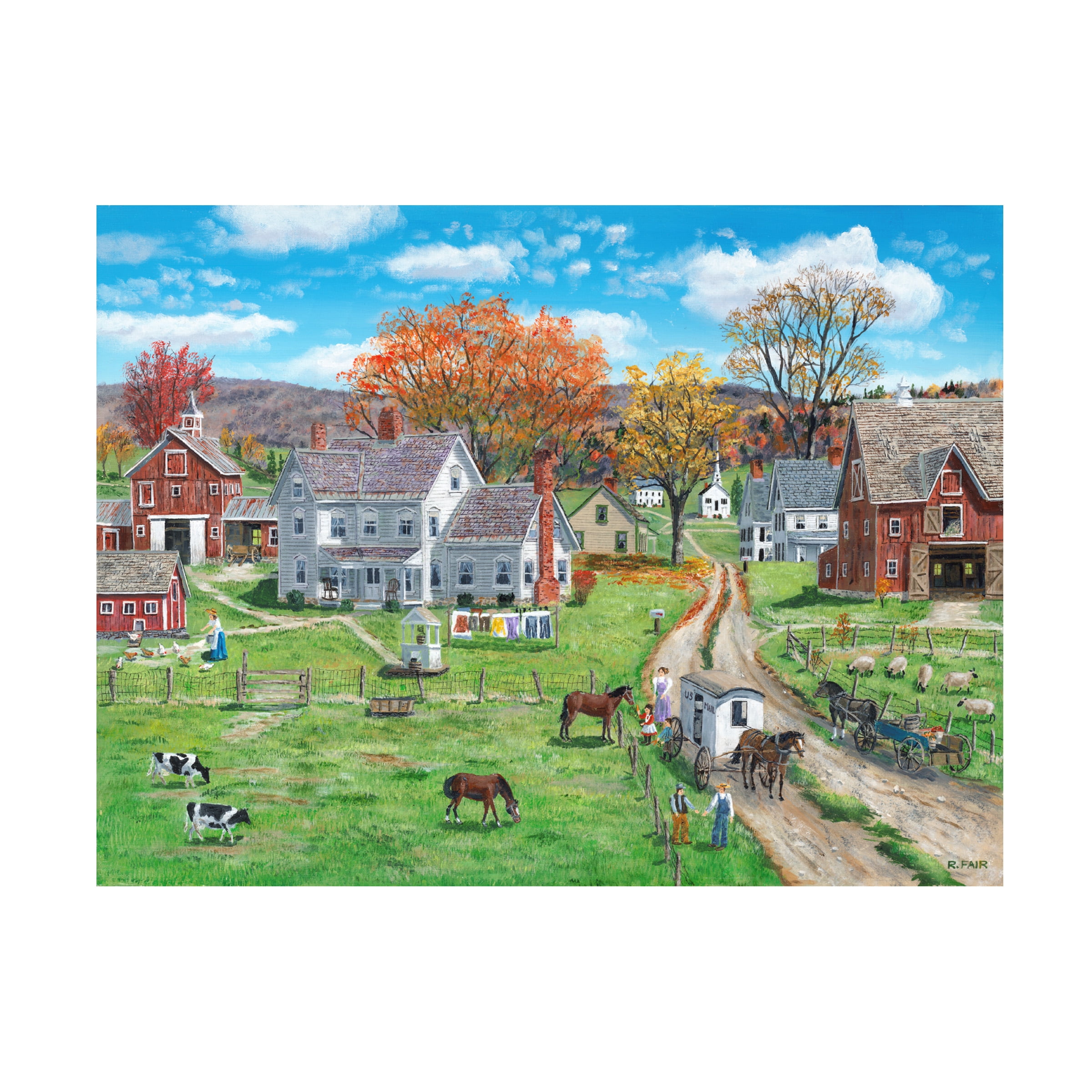 Canvas Wall Art - Bob Fair 'Autumn Neighbors' Wall Art for Living Room, Bedroom, or Office DÃ©cor by Trademark Fine Art - 32 x 24 Inches
