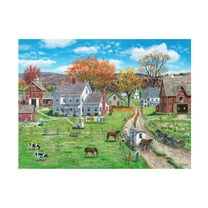 Canvas Wall Art - Bob Fair 'Autumn Neighbors' Wall Art for Living Room, Bedroom, or Office Décor by Trademark Fine Art - 47 x 35 Inches