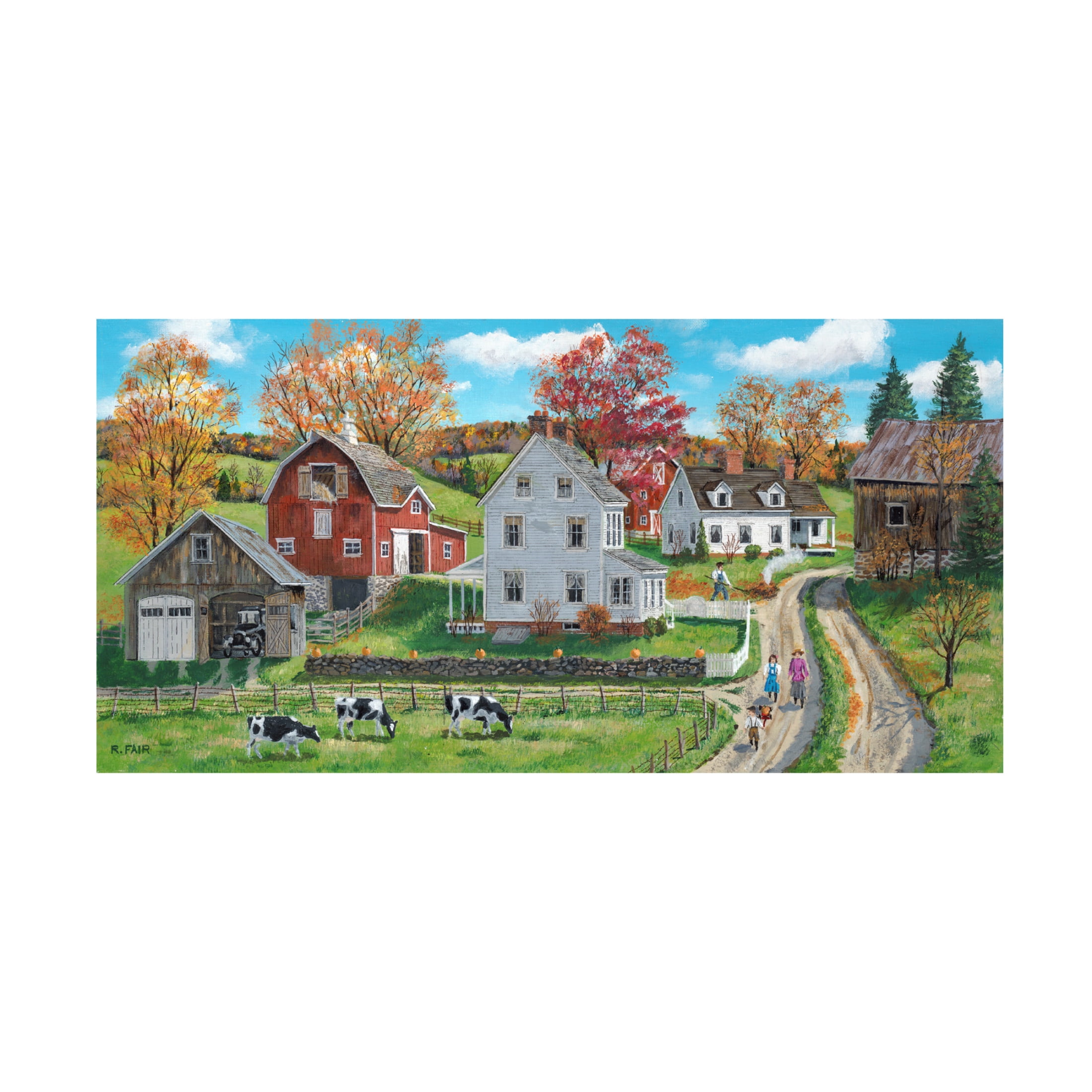 Canvas Wall Art - Bob Fair 'Autumn Walk' Wall Art for Living Room, Bedroom, or Office Décor by Trademark Fine Art - 24 x 12 Inches