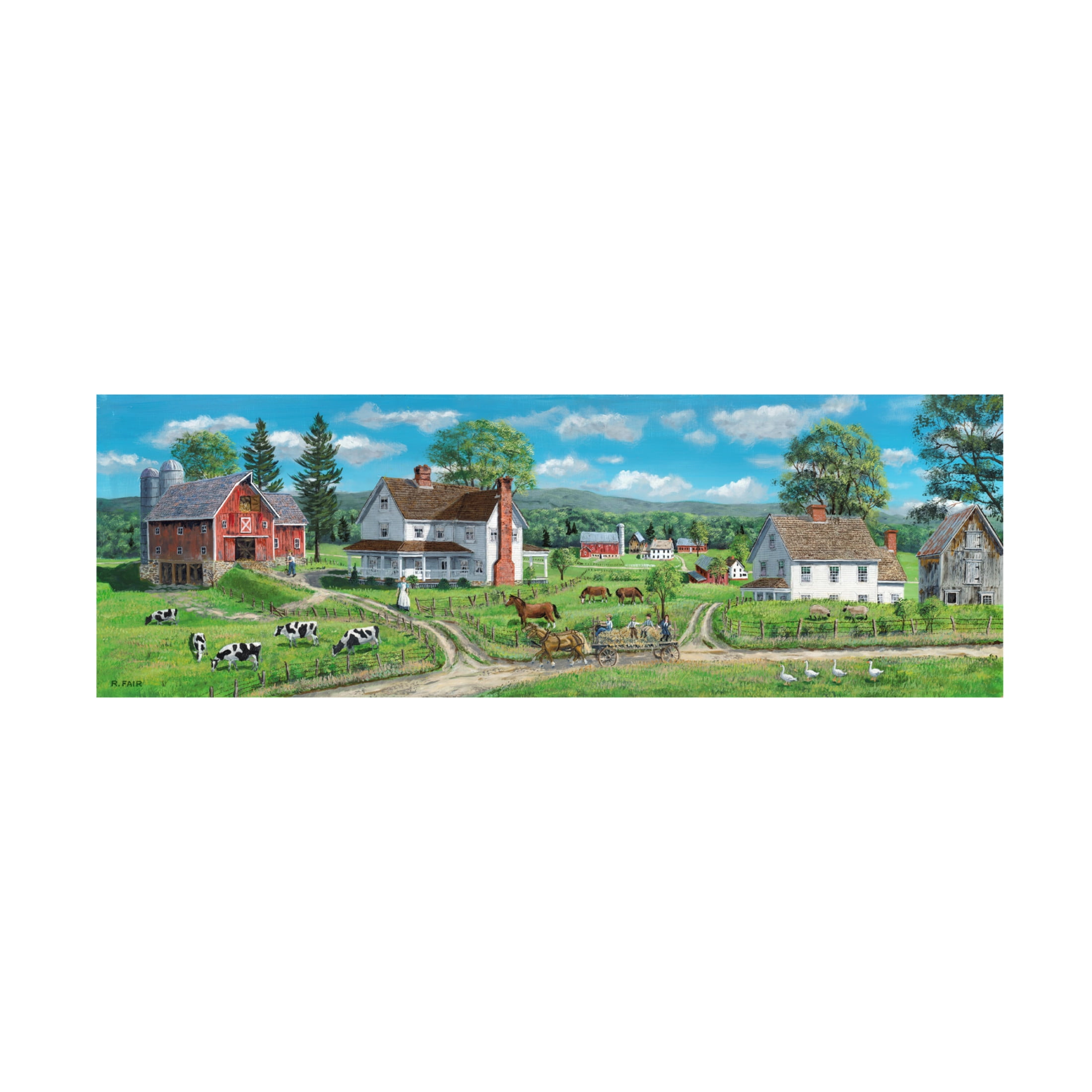 Canvas Wall Art - Bob Fair 'Country Farms' Wall Art for Living Room, Bedroom, or Office Décor by Trademark Fine Art - 47 x 16 Inches