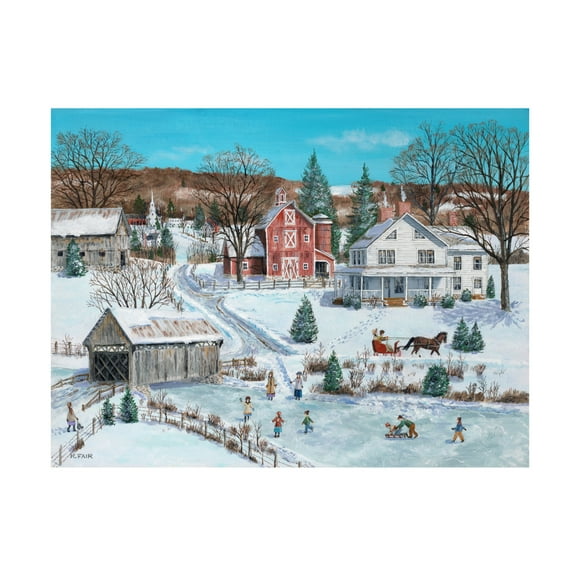 Canvas Wall Art - Bob Fair 'Frozen River' Wall Art for Living Room, Bedroom, or Office Décor by Trademark Fine Art - 19 x 14 Inches