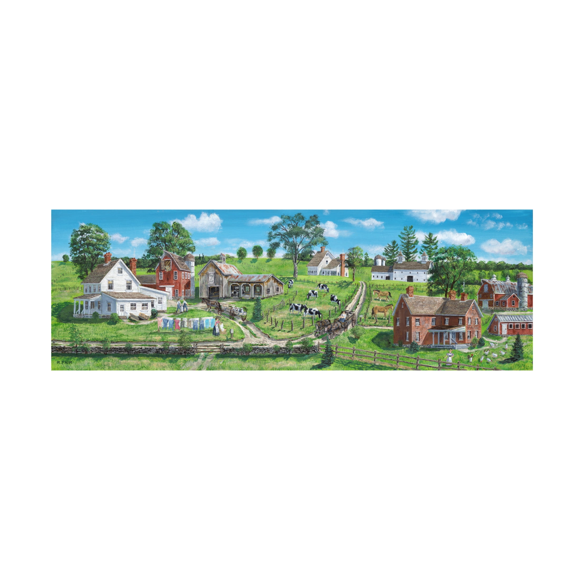 Canvas Wall Art - Bob Fair 'Green Sunny Vista' Wall Art for Living Room, Bedroom, or Office Décor by Trademark Fine Art - 24 x 8 Inches