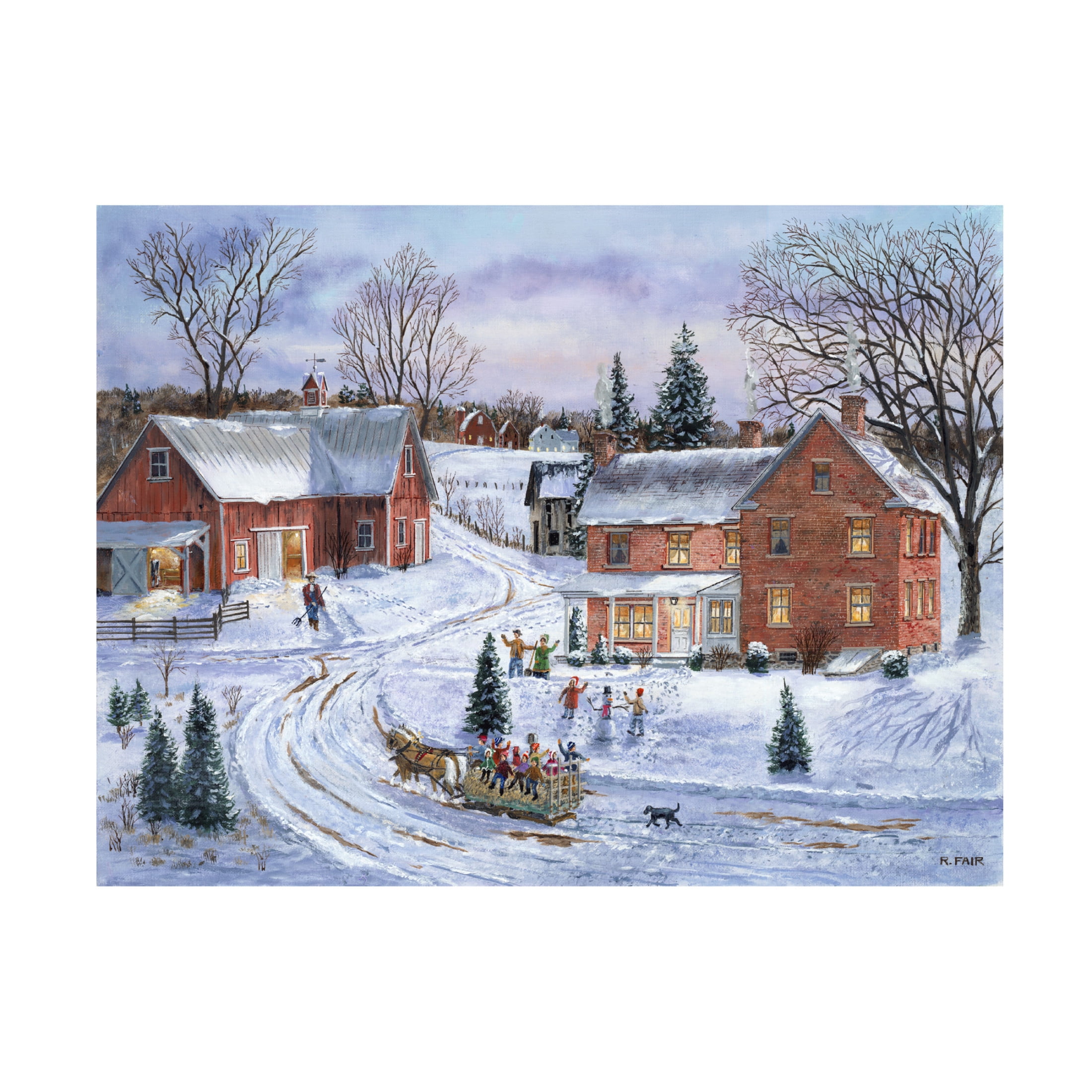 Canvas Wall Art - Bob Fair 'Hayride' Wall Art for Living Room, Bedroom, or Office Décor by Trademark Fine Art - 32 x 24 Inches