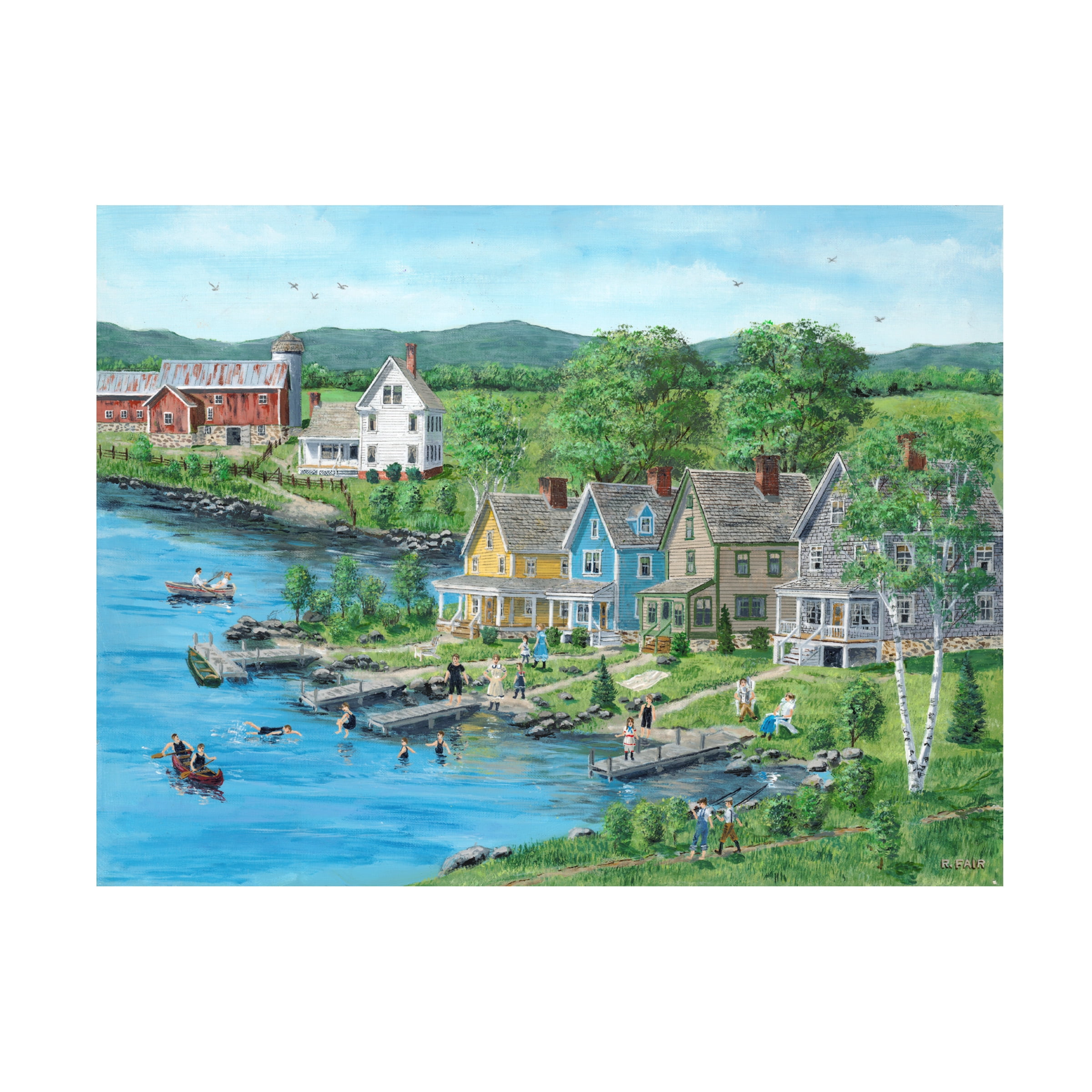 Canvas Wall Art - Bob Fair 'Lake Rentals' Wall Art for Living Room, Bedroom, or Office DÃ©cor by Trademark Fine Art - 24 x 18 Inches