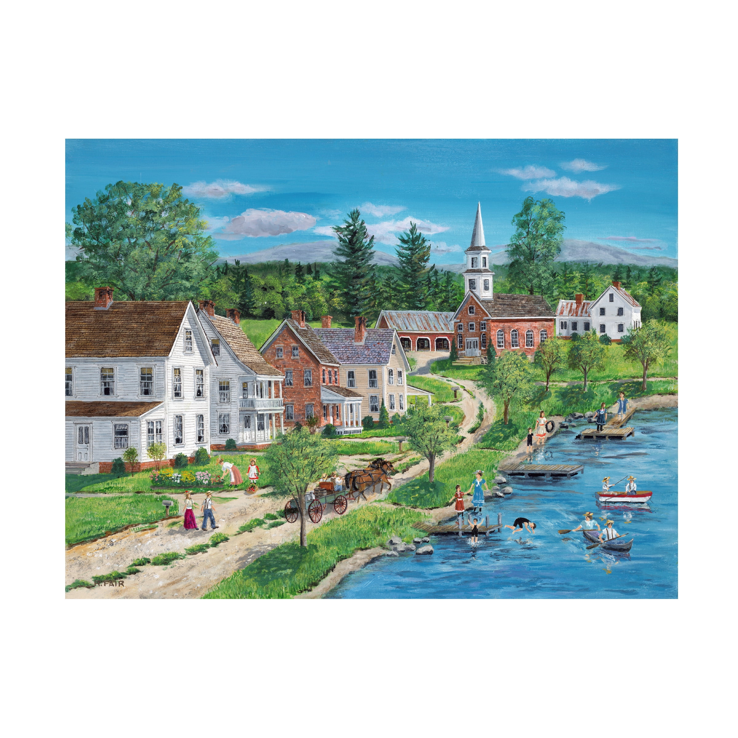 Canvas Wall Art - Bob Fair 'Lake Shore Road' Wall Art for Living Room, Bedroom, or Office DÃ©cor by Trademark Fine Art - 24 x 18 Inches