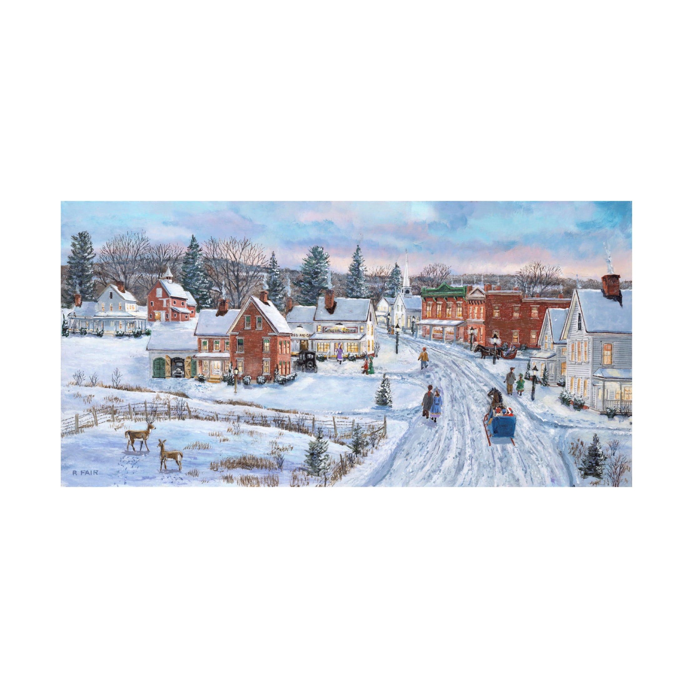 Canvas Wall Art - Bob Fair 'Last Minute Shopping' Wall Art for Living Room, Bedroom, or Office Décor by Trademark Fine Art - 47 x 24 Inches