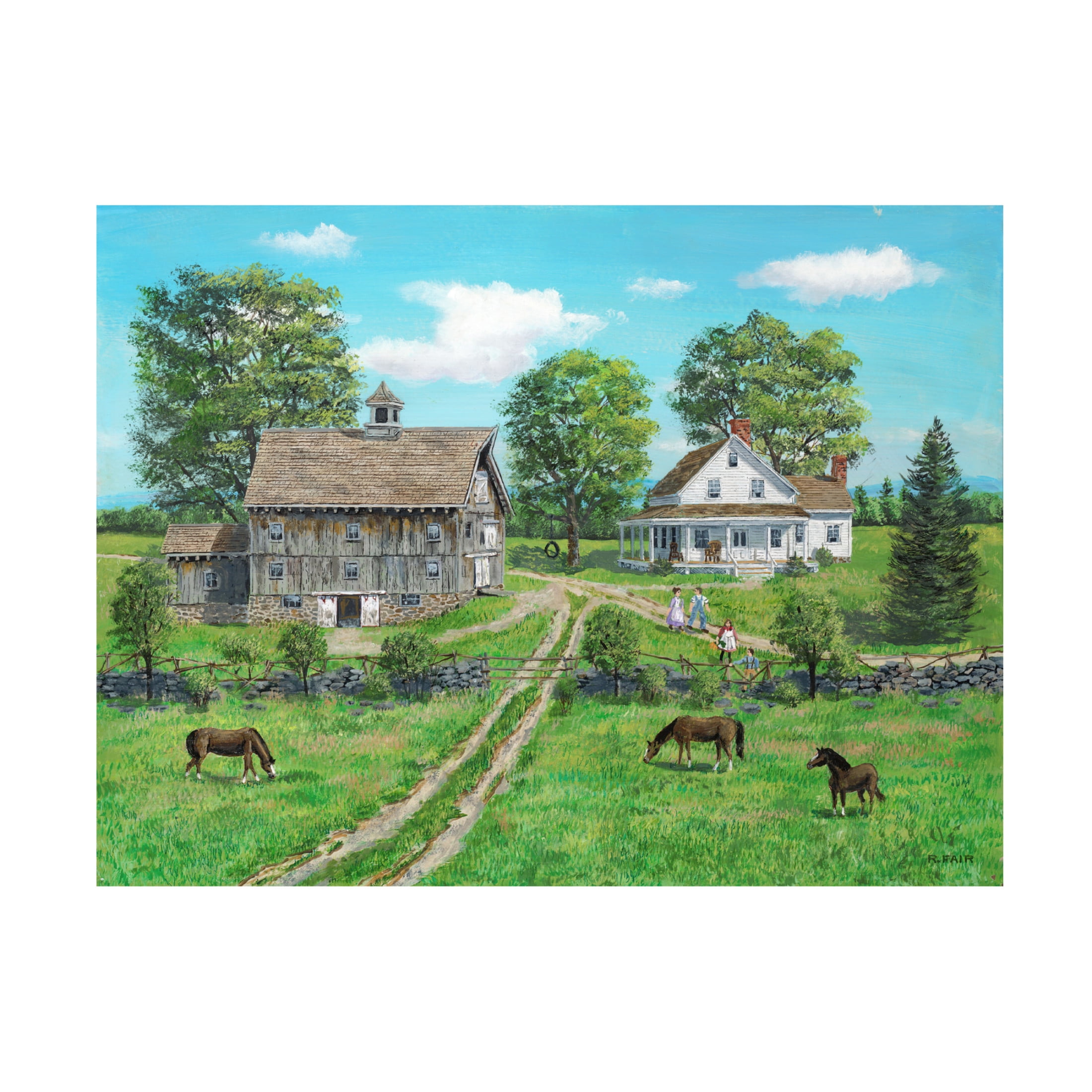 Canvas Wall Art - Bob Fair 'Lets See The Horses' Wall Art for Living Room, Bedroom, or Office Décor by Trademark Fine Art - 47 x 35 Inches