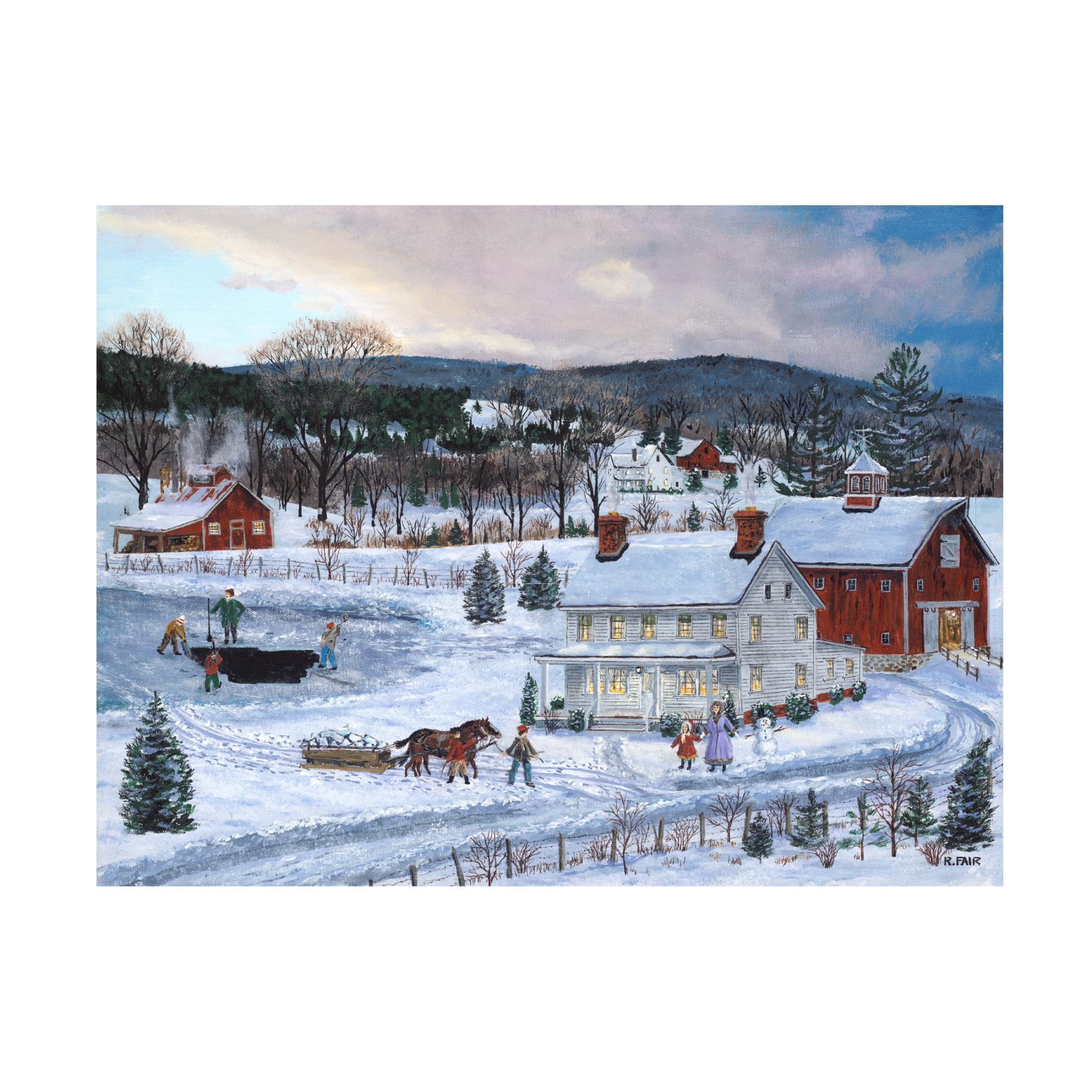 Canvas Wall Art - Bob Fair 'Many Loads of Ice' Wall Art for Living Room, Bedroom, or Office Décor by Trademark Fine Art - 19 x 14 Inches