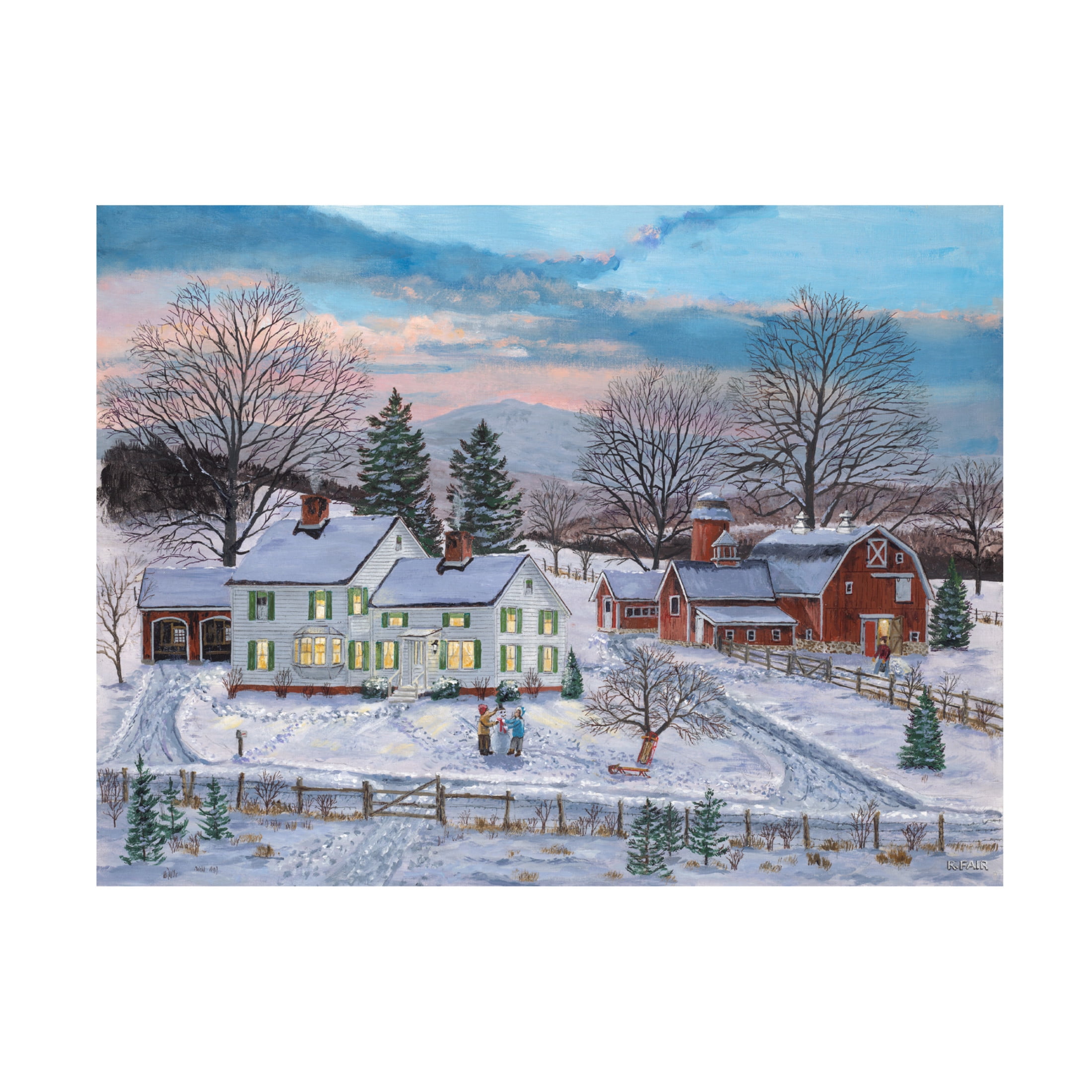 Canvas Wall Art - Bob Fair 'North Country Farm' Wall Art for Living Room, Bedroom, or Office Décor by Trademark Fine Art - 19 x 14 Inches