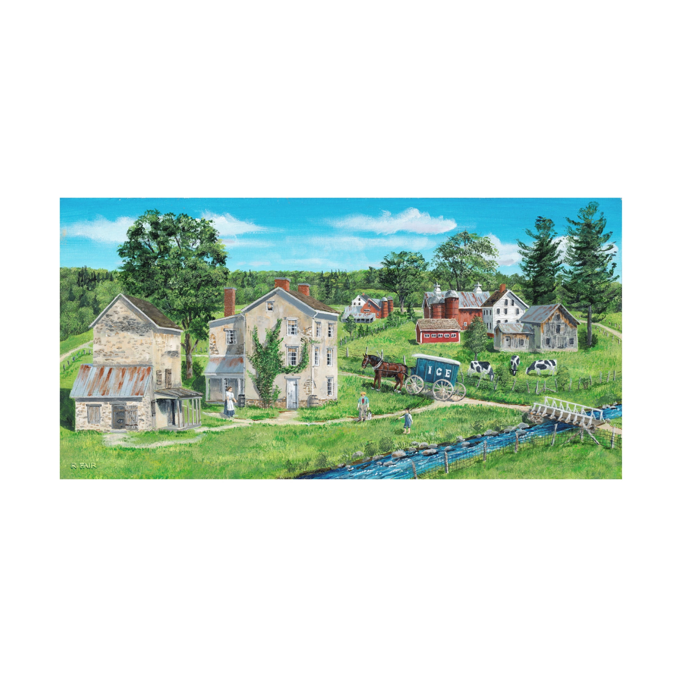 Canvas Wall Art - Bob Fair 'Old Stone Masons House' Wall Art for Living Room, Bedroom, or Office Décor by Trademark Fine Art - 24 x 12 Inches