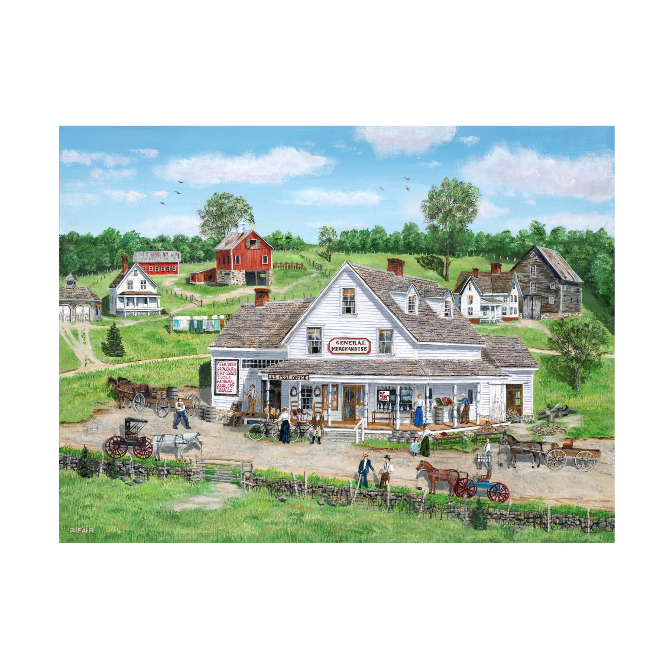 Canvas Wall Art - Bob Fair 'Rural Commerce' Wall Art for Living Room, Bedroom, or Office Décor by Trademark Fine Art - 47 x 35 Inches