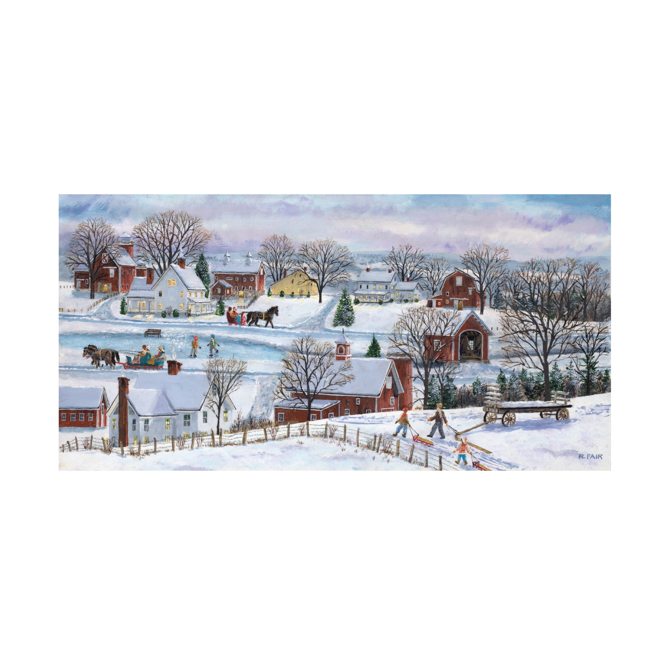 Canvas Wall Art - Bob Fair 'Sleds, Skates and Sleighs' Wall Art for Living Room, Bedroom, or Office Décor by Trademark Fine Art - 32 x 16 Inches